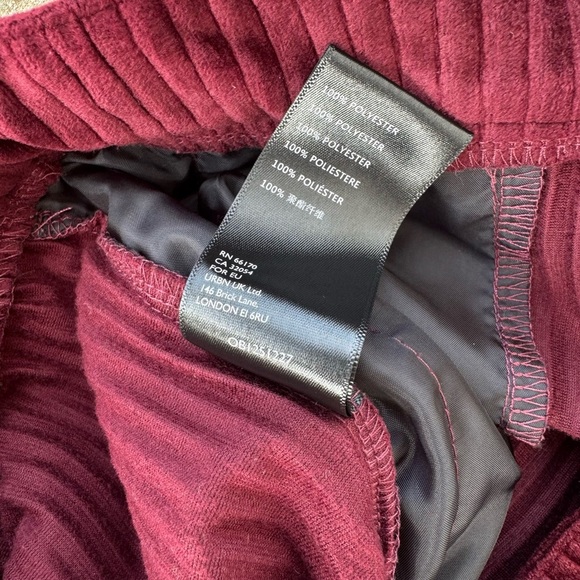 Urban Outfitters Womens Cassidy Burgundy Ribbed Velvet Kick Flare Pants Size 6 - Picture 11 of 11